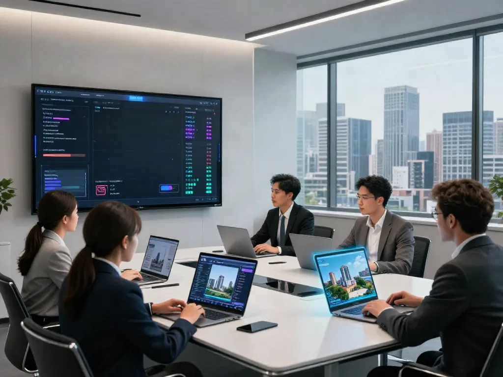 Professional meeting showcasing rokok88 link in virtual real estate investment